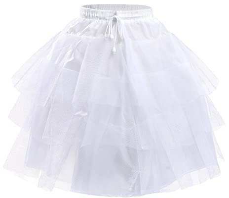 KAIAIWLUO Unterrock Tutu für Mädchen, Petticoat Kinder Röcke & Skorts Halb Slip für 3-8 Jahre Weiß