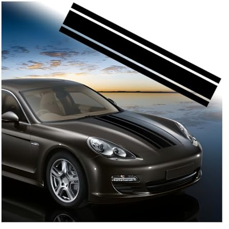 JNNJ Stoßstange- und Motorhaube-Aufkleber, Racing Body Side Stripe, modifiziert, Basteln, Dekoration für Autos, SUV (schwarz)