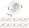 Vlio Spot Led Encastrable 5W Spot Plafond Orientable Blanc Chaud 3000K Étanche IP44 Plafonnier Encastré LED Extra Plat 24mm pour Salle de Bain Salon, Lot de 10