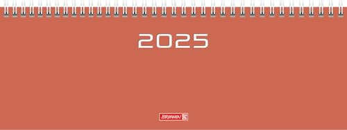 BRUNNEN Querterminbuch Modell 772 (2025), 2 Seiten = 1 Woche, 297 × 105 mm, 112 Seiten, Karton-Einband, coral