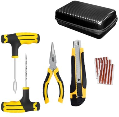 Thapncow däckreparationssats, tubeless bildäck, reparationssats, bärbart däckreparationsset för bilar, terrängfordon, motorcyklar, elfordon, cyklar med mera