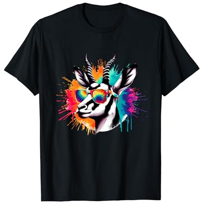 Cool Tie Dye Sunglasses Springbok Illustration Art T-Shirt