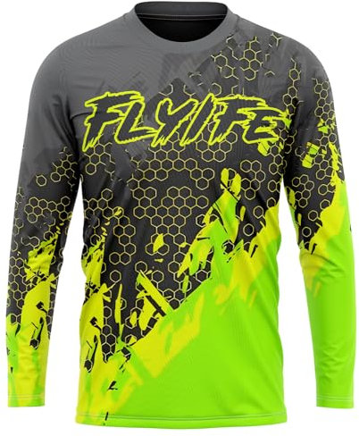 MTB Trikot Herren,MTB Shirt Herren,Herren Mountainbike MTB Top Kurzarm Atmungsaktiv Bequem Weich,MX MTB Mountainbike,Motocross-Shirt Langarm,Shirt Downhill Fahrrad Jersey Schnelltrocknend (P6,L)