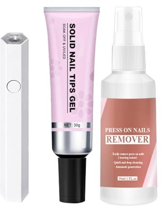 Moreeulsi Quick Drying Gel - 30g Strong Nail Glue Kit for Tips, Rhinestone & Nail Art