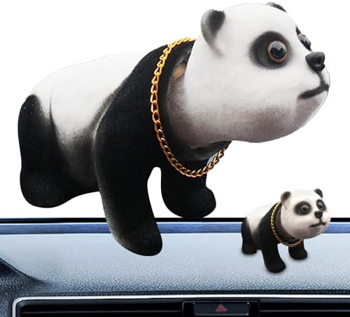 Lnhgh Panda-Wackelköpfe für das Armaturenbrett, Autodekorationen Wackelkopf - Kopfschüttelnde Panda-Skulptur | Auto-Innenraum-Armaturenbrett-Ornament, Desktop-Dekoration für Zuhause und Auto