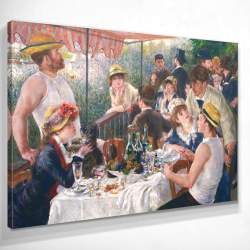 CheQuadro! La colazione dei canottieri Renoir, quadro grande stampa su tela di alta qualità, fine art, intelaiato pronto da appendere bsa20-100x70 cm