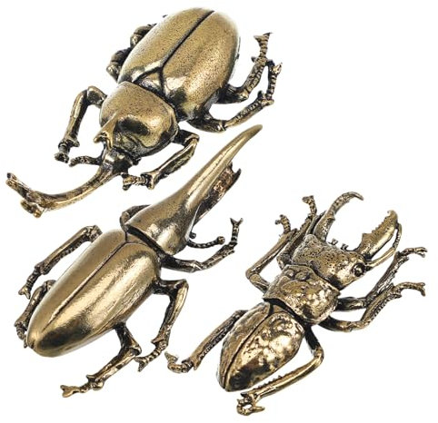 BIUDECO Metall Insekten Statuen Satz Realistisches Tierornament Vintage Metallinsekten Dekoration Für Schreibtisch Und Zuhause Robust Pflegeleicht