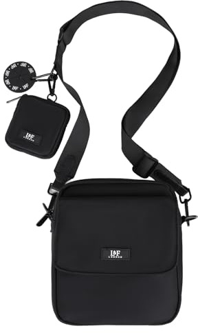 L&F London NEW Dog Walking Bag Bundle - Crossbody - Includes Detachable Mini Treat Pouch, Poop Bag Dispenser, Adjustable Strap, Poop Bag Holder Clip (Black)