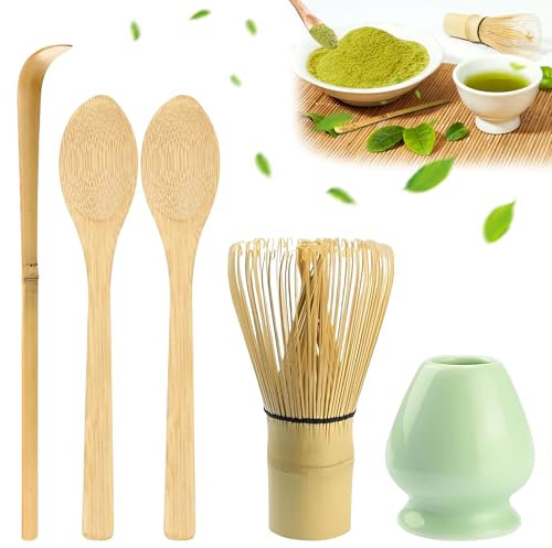 5 Pcs Bamboo Matcha Whisk Set, Chasen, Tea Whisk, Bamboo Whisk for Matcha Tea for Tea Ceremony Tea Drinking