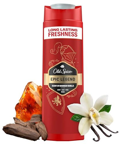 Old Spice Epic Legend 3-in-1 Duschgel für Männer 400ml. Für Haar, Gesicht und Körper, langanhaltende Frische, Duft in Parfumqualität, Tiefenreinigende Formel