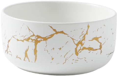 MAGICVOGEL Porzellan Müslischale Marmor Optik Eisschale Suppenschüssel Dessertschale Salatschale Obstschale Dipschale Schüssel für Suppe Salat Müsli Haferflocken Eis Jogurt (Weiß, 800ml)