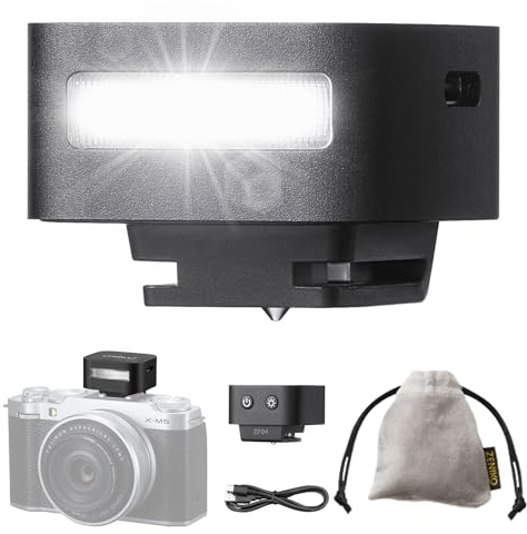 ZF04 Mini Camera Flash Speedlite for Canon/Nikon/Sony zv1/Fuji - 2 Power Levels, 372 Full Power Flashes, 6500K CCT, 3s Recycling, Universal Hot Shoe, Compact DSLR/Mirrorless Compatible Flash(Black)
