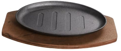Luxshiny Steak Frying Pan Teppanyaki Iron Barbecue Grill Non-stick Pan Conduction Lightweight