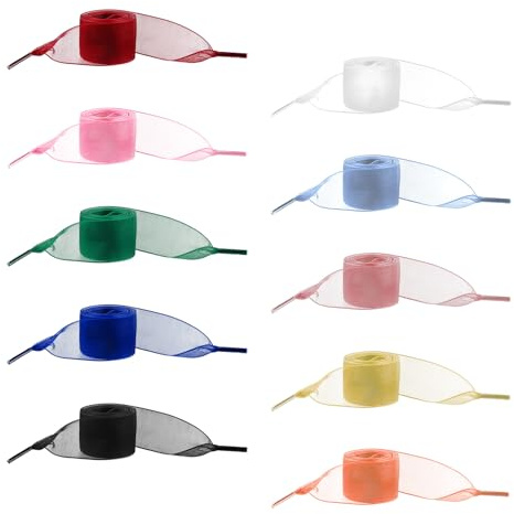 YBEATY 20 cordones de moda para zapatos, cinta de satén de seda, cordones de hilo de nieve, cordones de organza sólidos, suaves, informales, planos, para mujeres y niñas