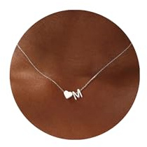 Turandoss Herz Kette mit Buchstaben Gold/Silber Geschenke für Frauen | 14K Gold Vergoldet, Kette mit Buchstaben A-Z, Halskette Herz, Geburtstagsgeschenk Geschenke für Kinder Freundin Mädchen