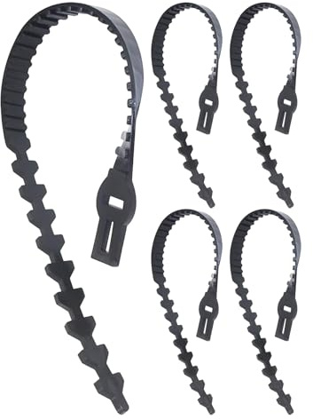 Lot de 5 Sangles réglables en Caoutchouc Robuste pour d'arbres | Attaches de Jardin Flexibles pour arbustes, vignes et Arbres | Attaches de Soutien torsadées pour stabiliser Les Branches