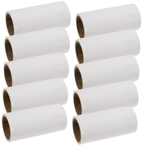 HOUDERCO 10pcs Dust Paper Cleaning Tape Sticky Roller for Clothes Dog Cat Hair Remover Reusable Lint Remover Lint Roller Pet Hair Portable Replacement Refills for Carpet Couch Floor