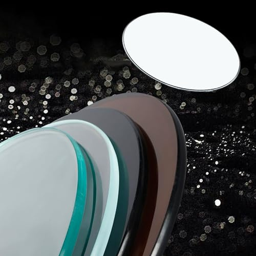 Générique Dessus De Table Rond 30cm-100cm Plateau De Table De Verre Trempé Transparent, Épaisseur 8 mm, Plaque De Protection pour Tables À Manger, Tables Basses Ou Jardin(Brown,100cm/40in)