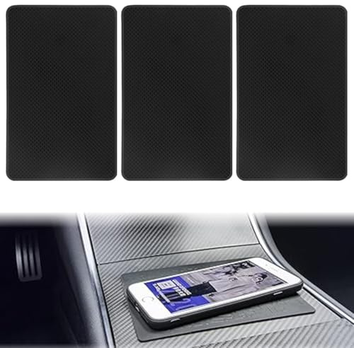 3 Pezzi Tappetino Antiscivolo per cruscotto, Tappetino Auto cruscotto Anti-Scivolo, Antiscivolo Mat per telefoni cellulari, Occhiali da Sole e Chiavi, 4 x 3.5 inch