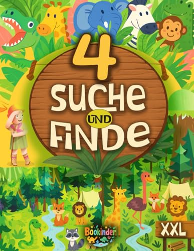 Suche und Finde Wimmelbuch Ab 4 Jahren: Mein Großes Tiere Vorschule Rätselbuch, Fehler Suchen Buch für Kinder