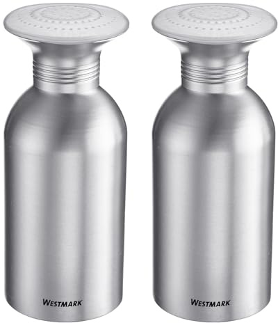 Westmark 2 Gastroströare Omega – praktiska kryddströare för storkök, även lämplig för socker, saltbehållare med lock – rostfritt stål, 650 ml