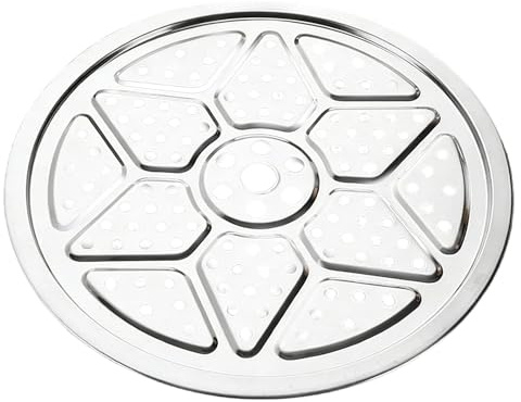 Vaporizador de acero inoxidable para ollas a presión a partir de 26 cm de diámetro, rejilla redonda universal (plata, 26 cm)