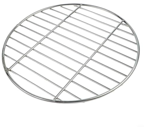 Round Stainless Steel BBQ Grill Grate for Outdoor Cooking, Compatible with Most Round Charcoal & Gas Grills, 28 cm / 33 cm / 38 cm Diameter, Dishwa(33CM)