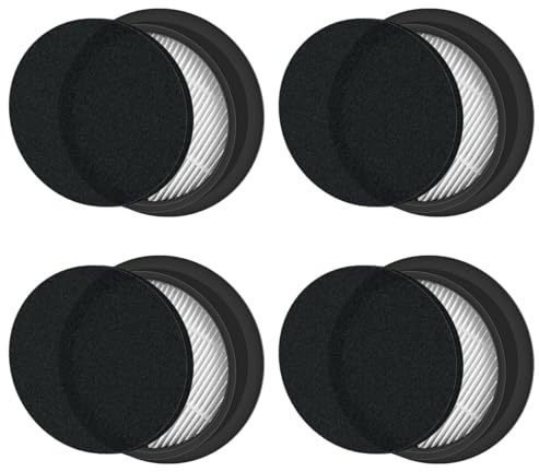 Vacuum Cleaner HEPA Filter Replacement (4-Pack) - Compatible with SMOTURE VAC01/VAC02/VC70 & ozeeco EC01 Cordless Vacuum Cleaners,Washable and Reusable,Highly Efficient Filtration
