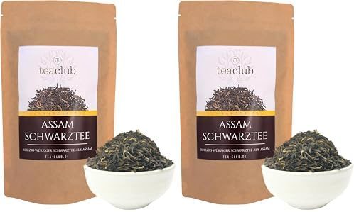Assam Schwarzer Tee Lose 100g, Second Flush Schwarztee, Ostfriesentee Kräftig Würzig Malzig, TeaClub Black Tea (Packung mit 2)