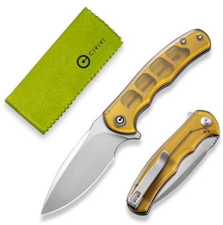 CIVIVI Mini Praxis Klappmesser Taschenmesser, 7,56 cm D2-Klinge C18026C-4 | Ultem-Griff, Kleines EDC-Messer, Deep-Carry-Clip, Indoor & Outdoor, Camping, Wandern, Geschenk