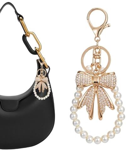 Breloques Charme | Décoration en Nœud Blanche Esthétique Élégante Mignonne | Accessoires porte-clés pour les femmes - pour décor sac à dos femme fille pochette poignet