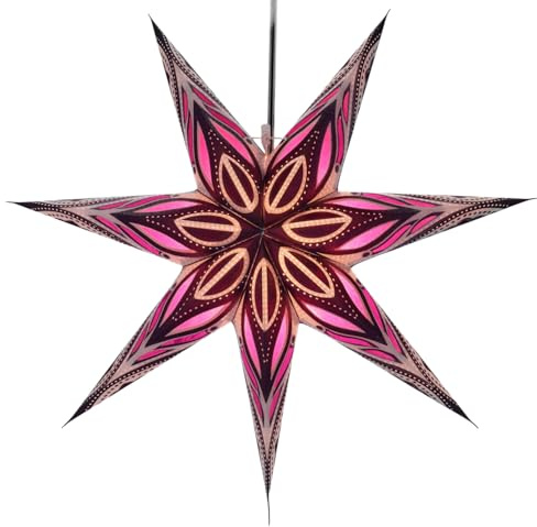 GURU SHOP vikbart adventsljus pappersstjärna, julstjärna 60 cm – Toluca, pappersstjärnor 60 cm