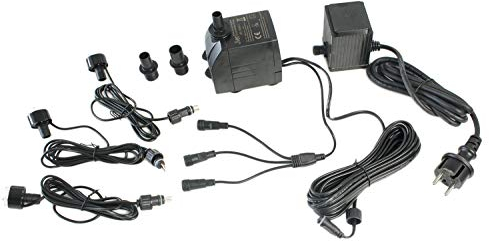 Arnusa Springbrunnenpumpe mit 3X LED Beleuchtung Tauchpumpe Teichpumpe Springbrunnen Pumpe (1500 L/H, RGB)