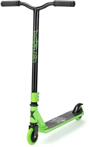 Xootz Shred 2.0 Stunt Scooter - Adult & Kids Kick Scooter, Lightweight 360° Stunts, Beginner to Intermediate, Steel T-Bar & Grip Tape Deck, Ages 5+, Multiple Designs, Green