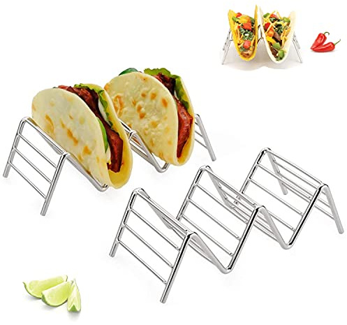 Edelstahl Taco Ständer，Tortilla-Rack-Utensilien Aus Edelstahl Können Sicher Gebacken Und Zur Aufbewahrung Von Tacos, Brot, Und Pfannkuchen Verwendet Werden,Geeignet Für Die Tägliche Aufbewahrung