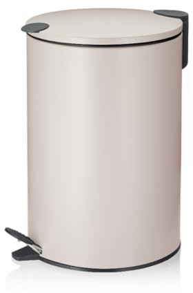 kela Treteimer 12l beige matt, Tretmülleimer mit Silent-Close-Deckel, Absenkautomatik MATS, Metall Mülleimer Küche Bad mit Inneneimer
