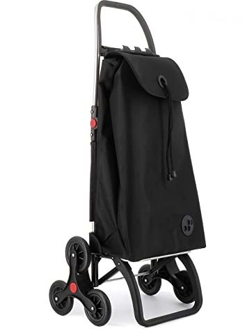 Chariot de Course Rolser I-Max MF 6 Roues Monte Escaliers Pliante - Noir