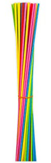 Trinkhalme Papier Einweg-Strohhalme farbig bunt extra lang - 1 Meter (50 Stück)