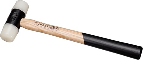 STROXX® Nylonhammer mit Eschenstiel |32/40mm| Lederhammer | Schonhammer | Werkzeug | für sensible Oberflächen | mit Metallverbindung (Gr. 5-40mm)