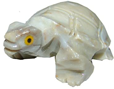 Janni-Shop-Trommelsteine Speckstein Schildkröte geschliffen Figur ca. 20 x 40 mm
