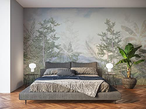 Oedim Fotomural Vinilo para Pared Estampado Árboles y Palmeras, Mural, Fotomural Vinilo Decorativo, 200x150cm, Decoración comedores, Salones, Habitaciones