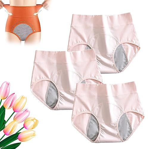 GANDUS Keepbriefs – auslaufsichere Komforthöschen mit hoher Taille, auslaufsichere Perioden-Slips für Frauen mit Inkontinenz (3pcs-L,M)
