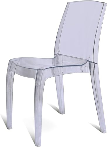 1 x Chair Clear Transparent, Recyclable, Strong, Made in UK, Stackable, Durable, Stylish, Comfortable, UV Resistant | Kitchen, Living, Dining, Office, Café, Restaurant, College, Hotel, Event