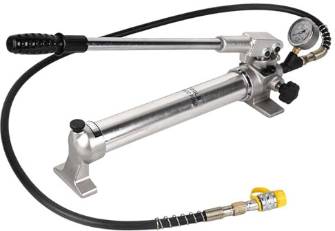 LCyindu Manual Hydraulic Pumps 2 Speed 10000Psi with Pressure Guage 1.8m Length Hose, 900cc Hand Hydraulic Pump, Aluminum Alloy Single Acting Hydraulic Pump Hand Operated for Industry, CP-700LB