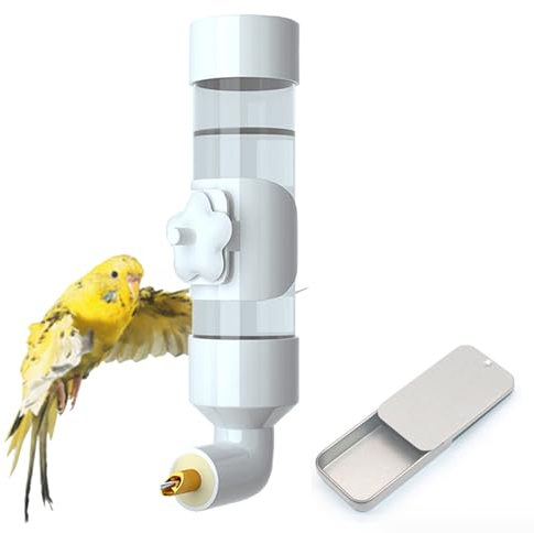Niwaes Vogeltränke Tränke Sittich Wasserspender für Käfig Vogel Trinkflasche Papagei Automatisches Trinkgerät für Wellensittiche Nymphensittiche Lovebirds Kanarienfinken (300 ml)