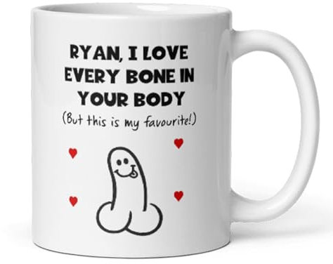 Confidently Quirky - Personalised Every Bone In Your Body White Mug, Funny Valentines For Boyfriend, Anniversary Husband Mug, Birthday For Boyfriend
