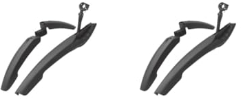 Mealoodiousmusea Fahrradschutzbleche mit Reitlampe, verstellbar, stabiler Rahmen, Dirtboard, Fahrradzubehör, schwarz, mit Lampe, 2 Stück