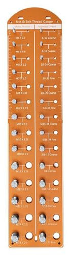 Verifica Filettatura Bulloni e Dadi, Misuratore Filettatura Identifica Rapidamente le Dimensioni di Dadi e Bulloni, Identibolt 14 Pollici e 14 Metri, Controllo Dimensioni per