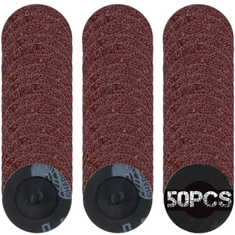 SPEEDWOX 50Pcs 2 pollici 36 Grit dischi a cambio rapido rivestiti in ossido di alluminio accessori per smerigliatrice di carta vetrata ossido di alluminio dischi di levigatura a cambiamento