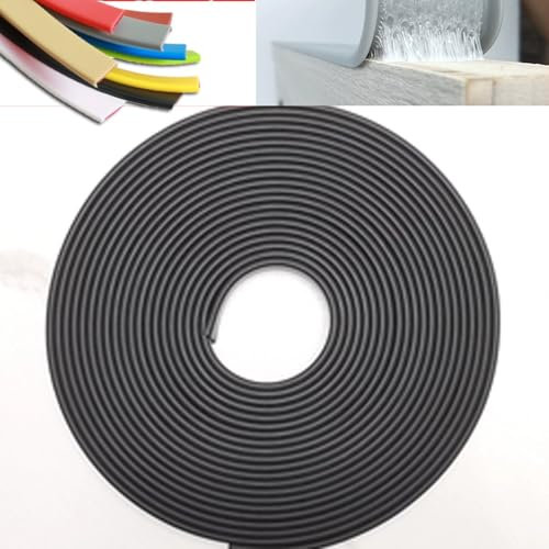 ZIUSFAC Kommode Kantenstreifen Möbelkantenband U Profil Kunststoff Kantenschutz Selbstklebende Furnierklebeband 2m 5m, Kantenband TPE Flexible Kantenumleimer Für Reparatur Tisch Arbeitsplatte(Black,5m